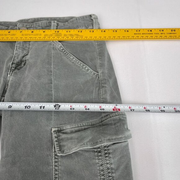J Brand Slim Fit Cargo Pants Zippered Ankles Pockets Mint Olive Worn Womens 36 - Picture 9 of 13